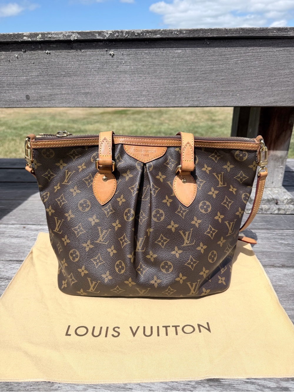 Louis Vuitton Monogram Canvas Shoulder Bag with Vachetta Trim